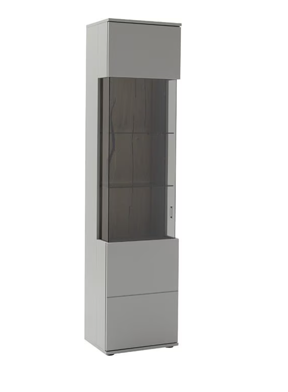 Sevilla Vitrine LED 50 x 207 x 38 cm arktisgrau Prime Möbel