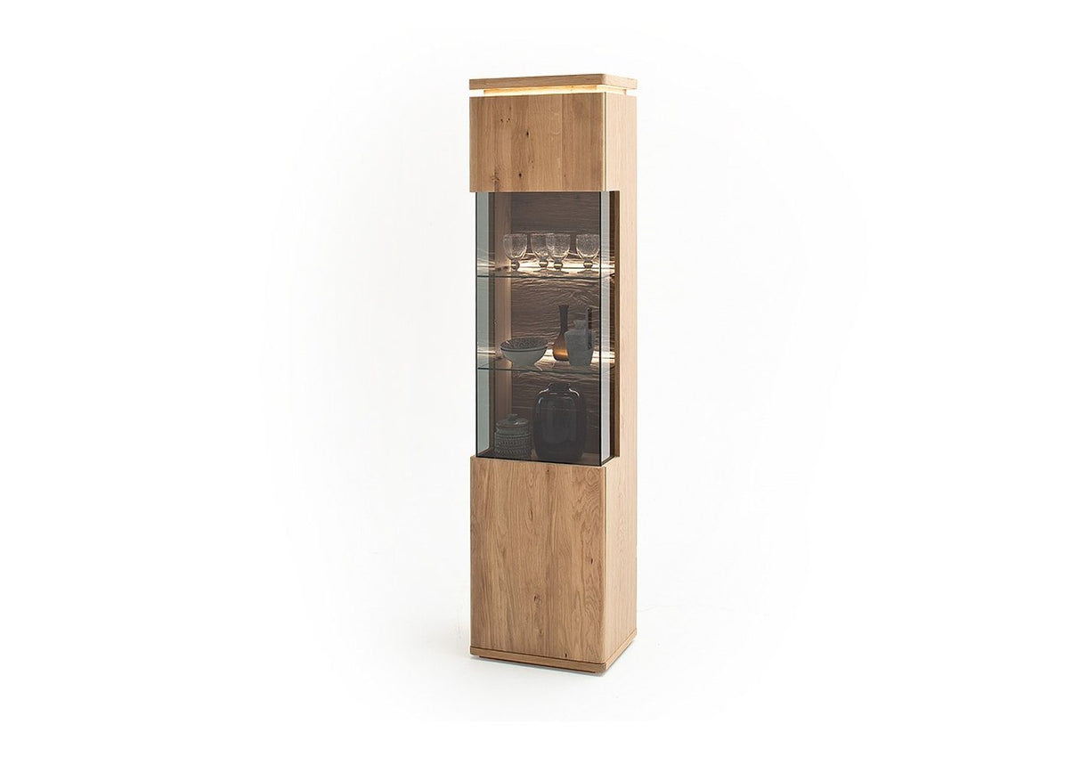 BARCELONA Vitrine L Eiche Massiv 50 x 204 x 37 cm Prime Möbel