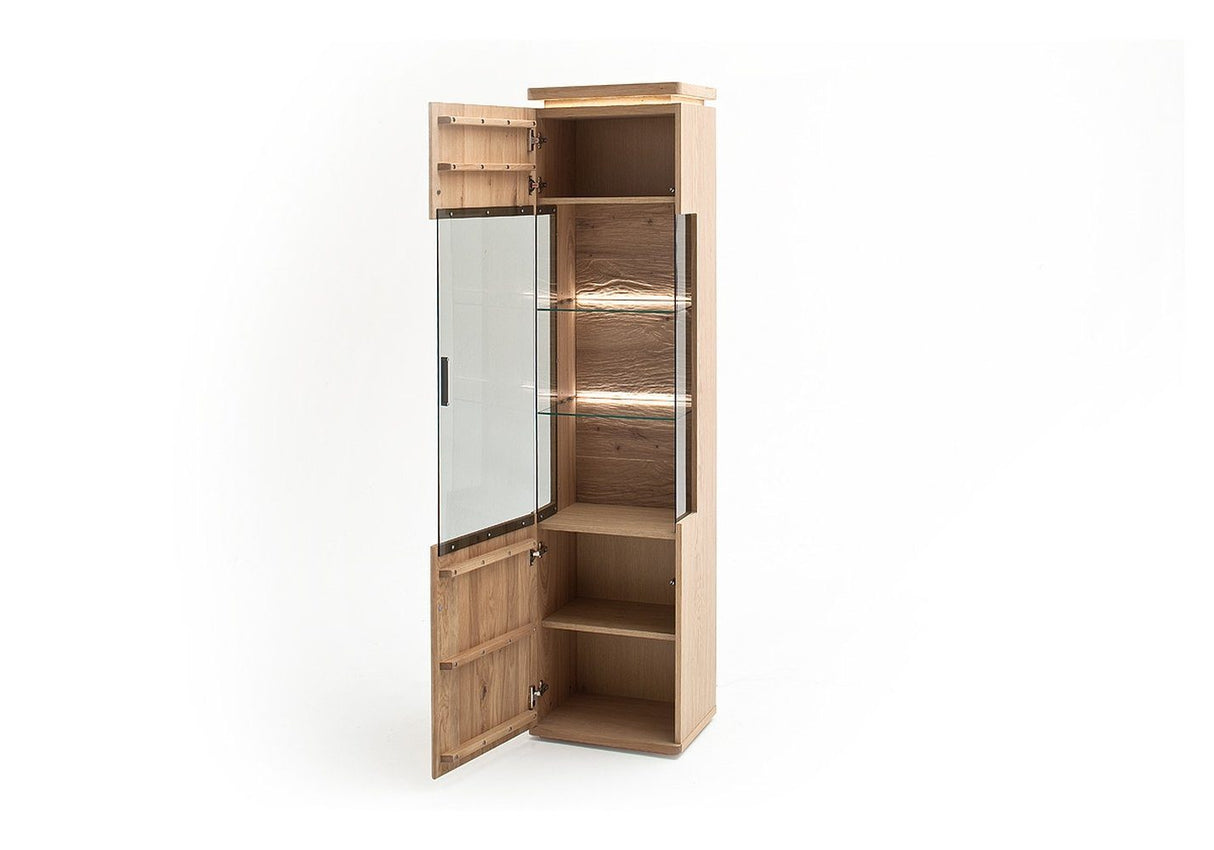BARCELONA Vitrine L Eiche Massiv 50 x 204 x 37 cm Prime Möbel