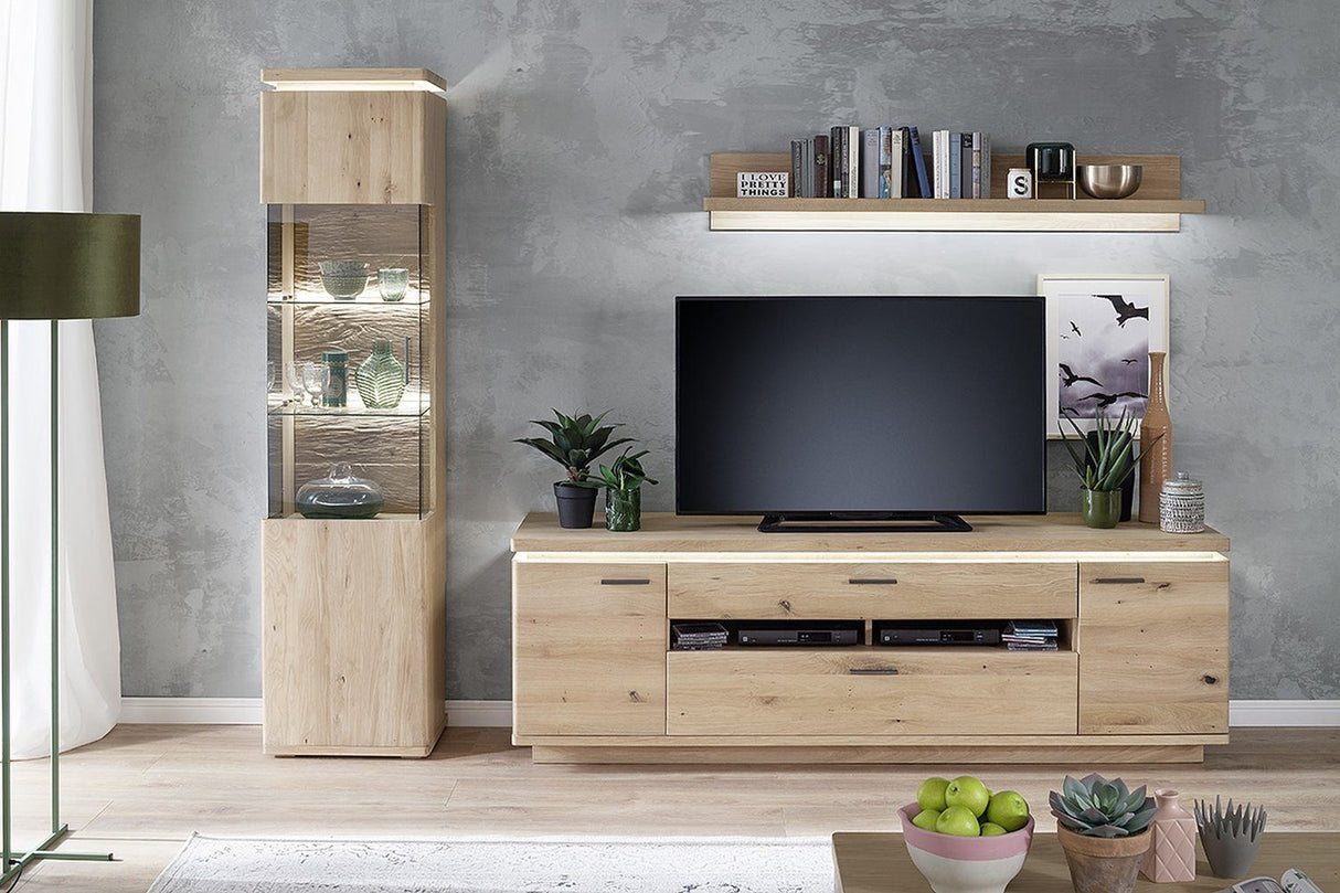 BARCELONA TV-Element Eiche Massiv 210 x 68 x 50 cm Prime Möbel