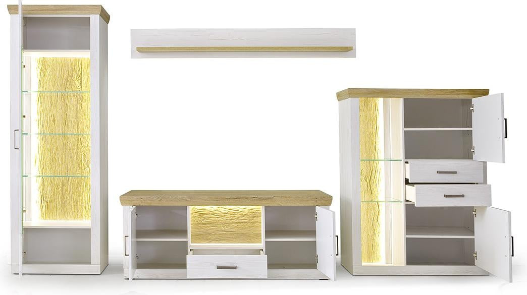 Madrid Landhaus Wohnwandkombi 181 x 24 x 22 cm Prime Möbel