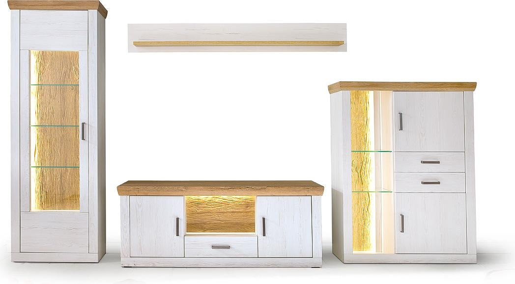Madrid Landhaus Wohnwandkombi 181 x 24 x 22 cm Prime Möbel