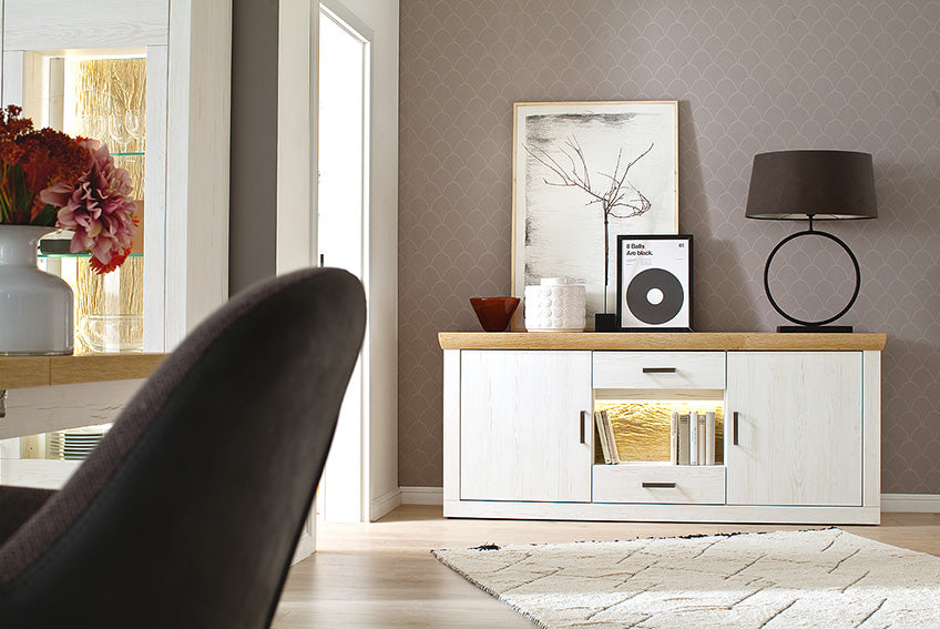 Madrid Landhaus Wohnwandkombi 181 x 24 x 22 cm Prime Möbel