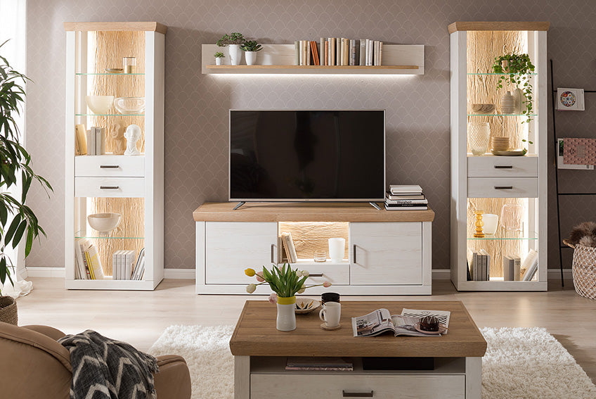 Madrid Landhaus Wohnwandkombi 181 x 24 x 22 cm Prime Möbel