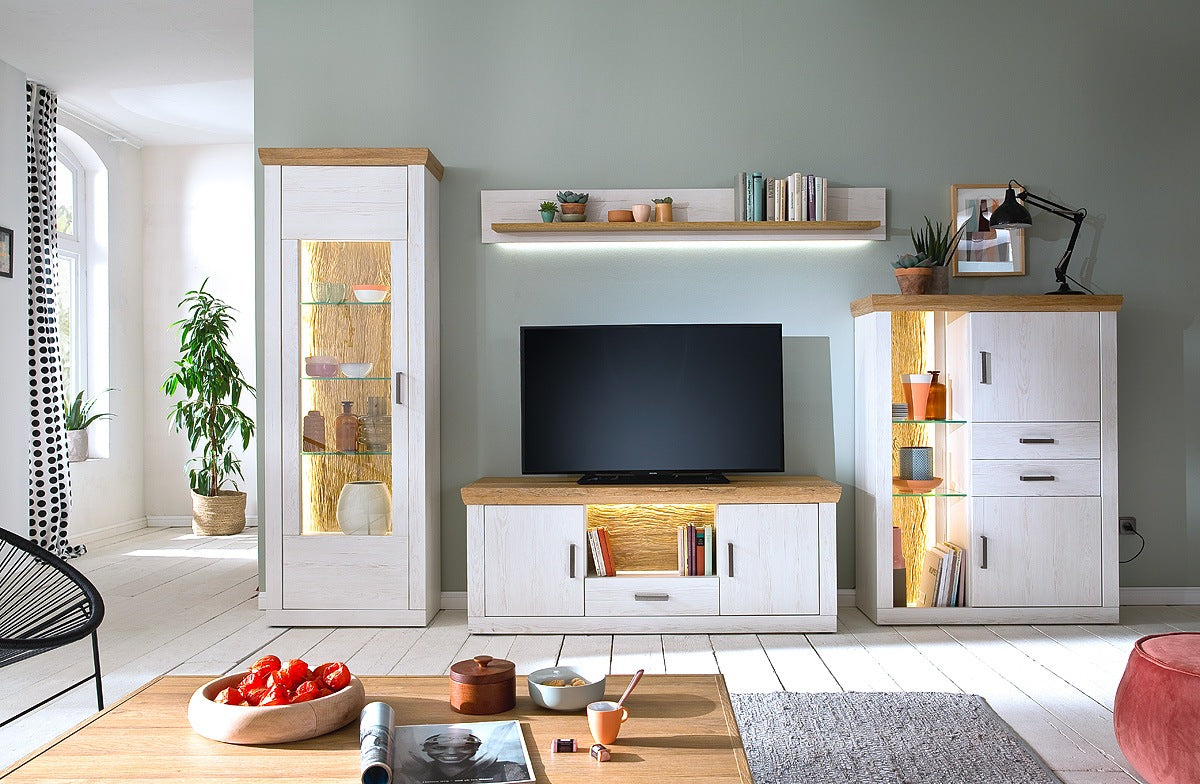 Madrid Landhaus Wohnwandkombi 181 x 24 x 22 cm Prime Möbel