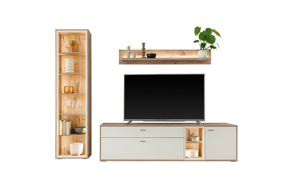 Santerno Wohnkombi. 1 Weiss/ Viking Oak Prime Möbel