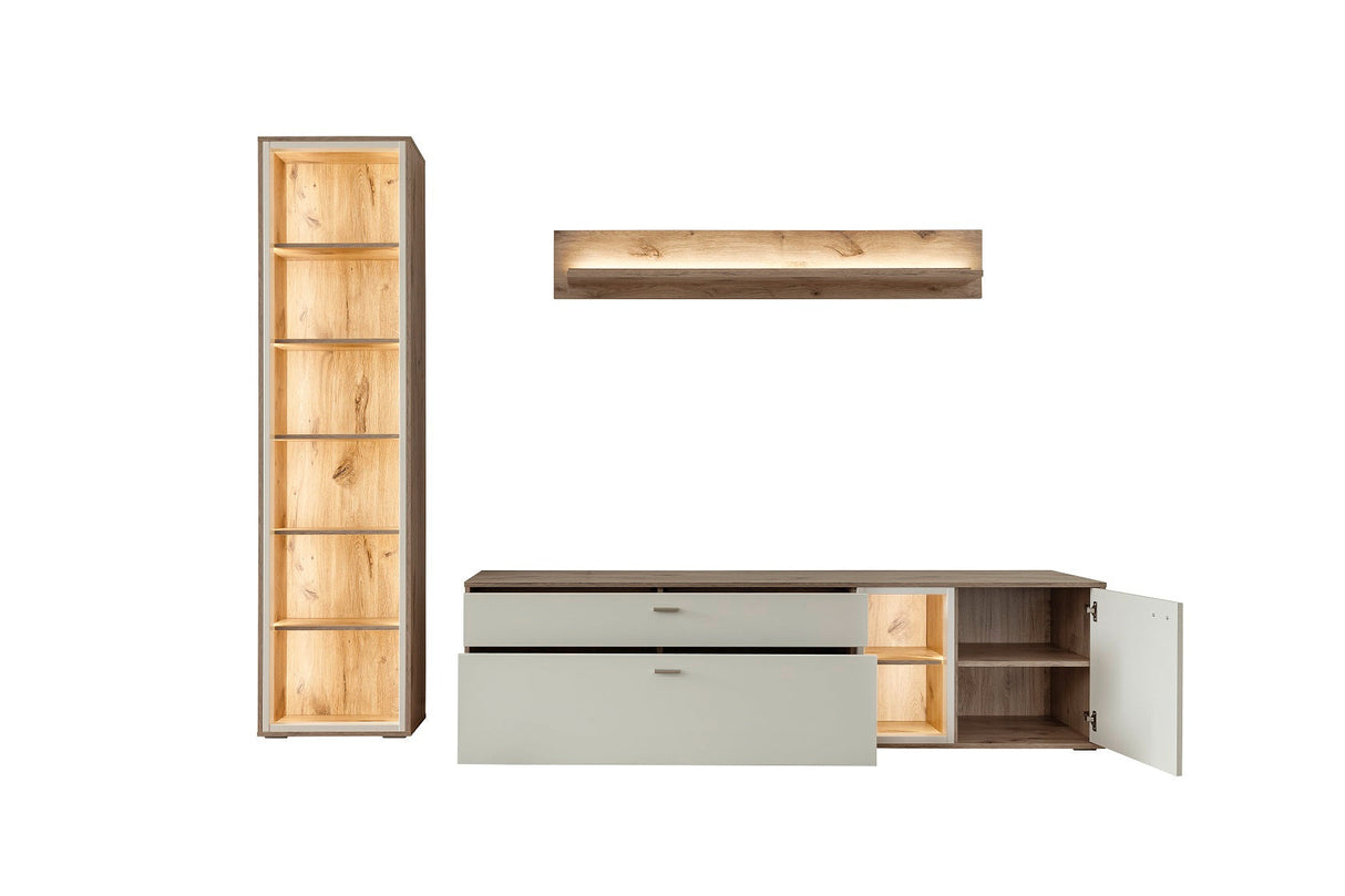 Santerno Wohnkombi. 1 Weiss/ Viking Oak Prime Möbel