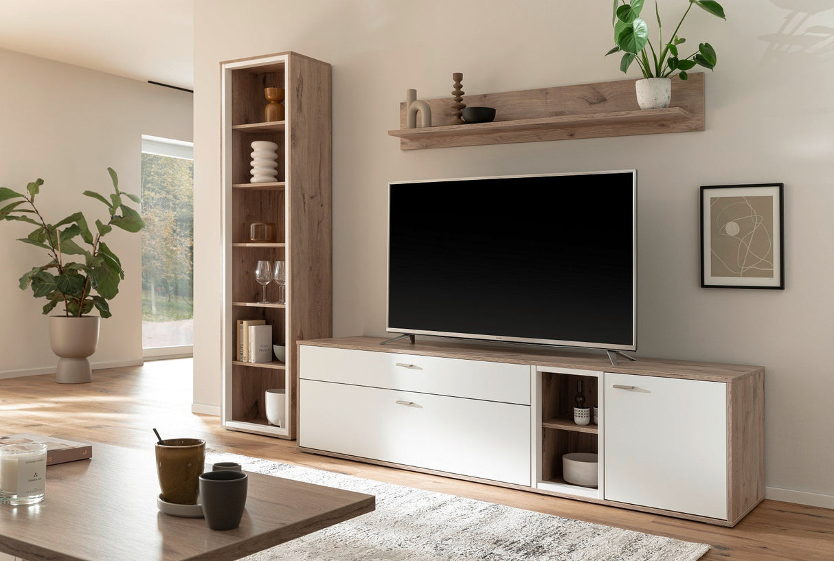 Santerno Wohnkombi. 1 Weiss/ Viking Oak Prime Möbel