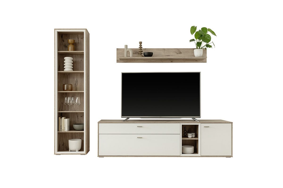 Santerno Wohnkombi. 1 Weiss/ Viking Oak Prime Möbel