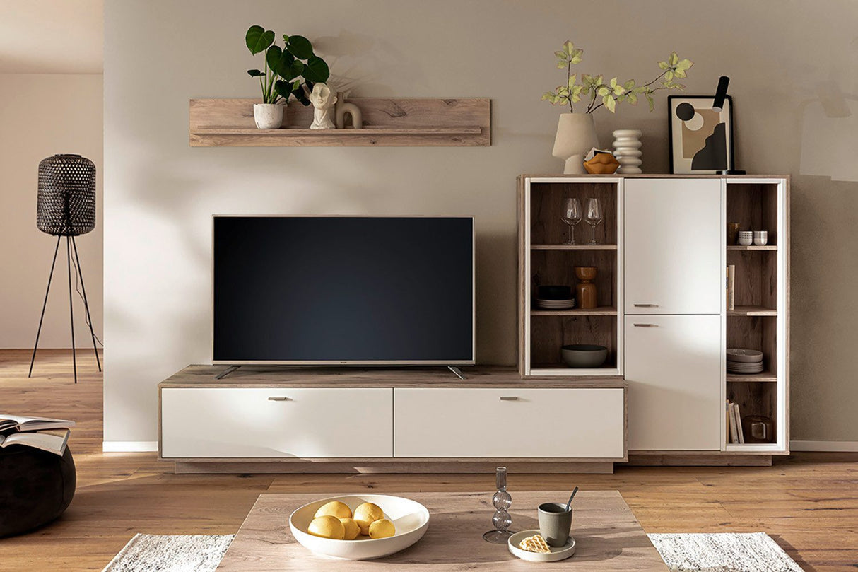 Santerno Wohnkombi. 2 Weiss/ Viking Oak Prime Möbel