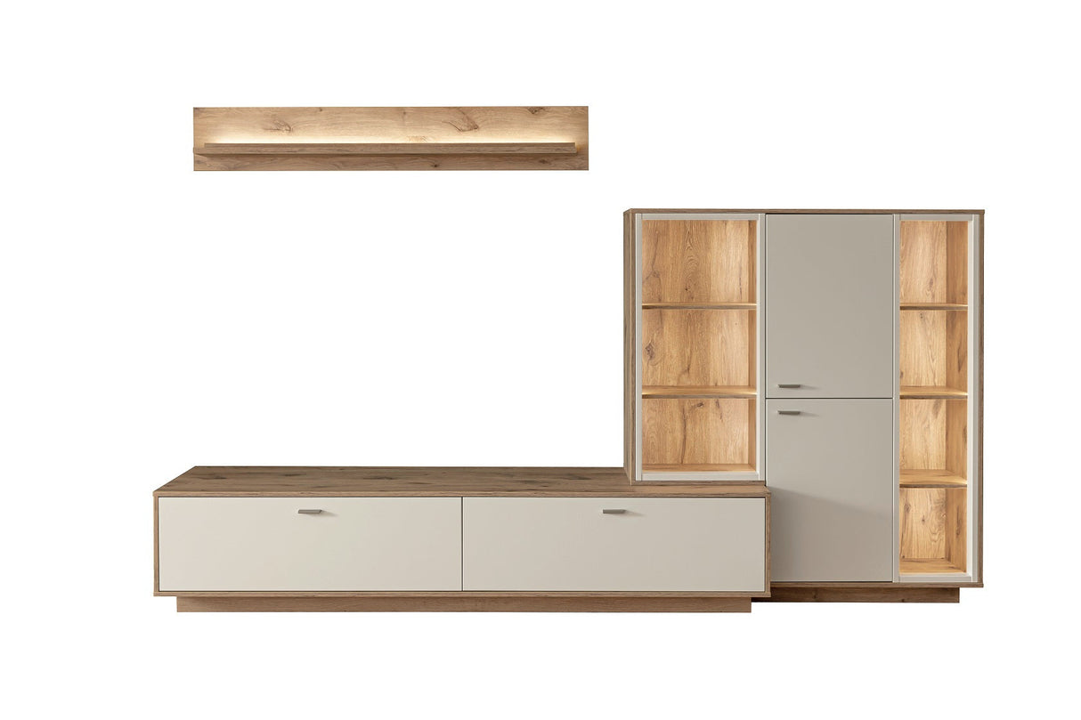 Santerno Wohnkombi. 2 Weiss/ Viking Oak Prime Möbel