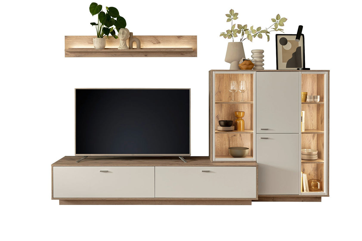 Santerno Wohnkombi. 2 Weiss/ Viking Oak Prime Möbel