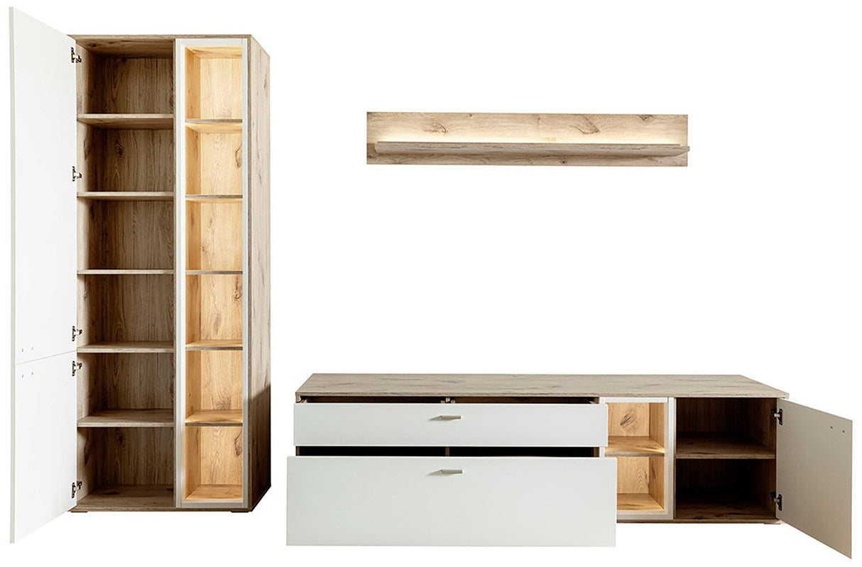Santerno Wohnkombi.3 Weiss/ Viking Oak Prime Möbel