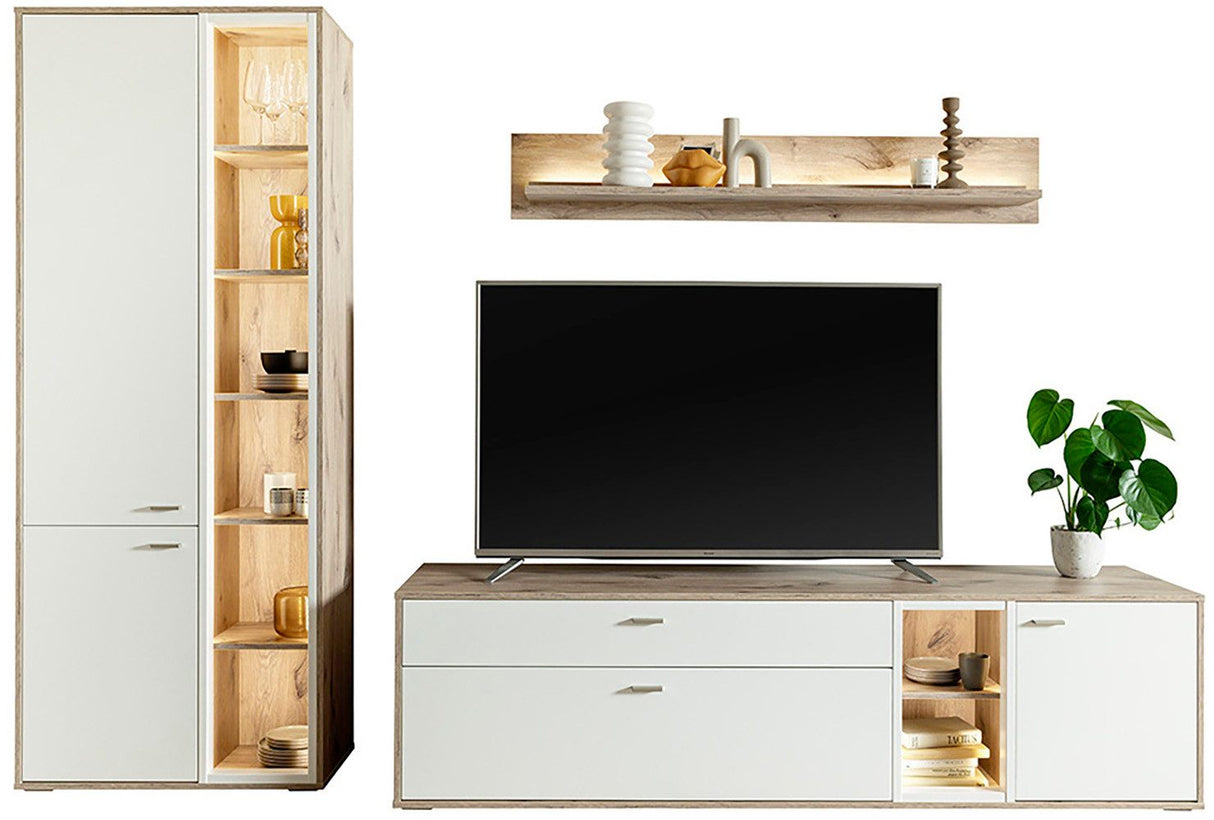 Santerno Wohnkombi.3 Weiss/ Viking Oak Prime Möbel