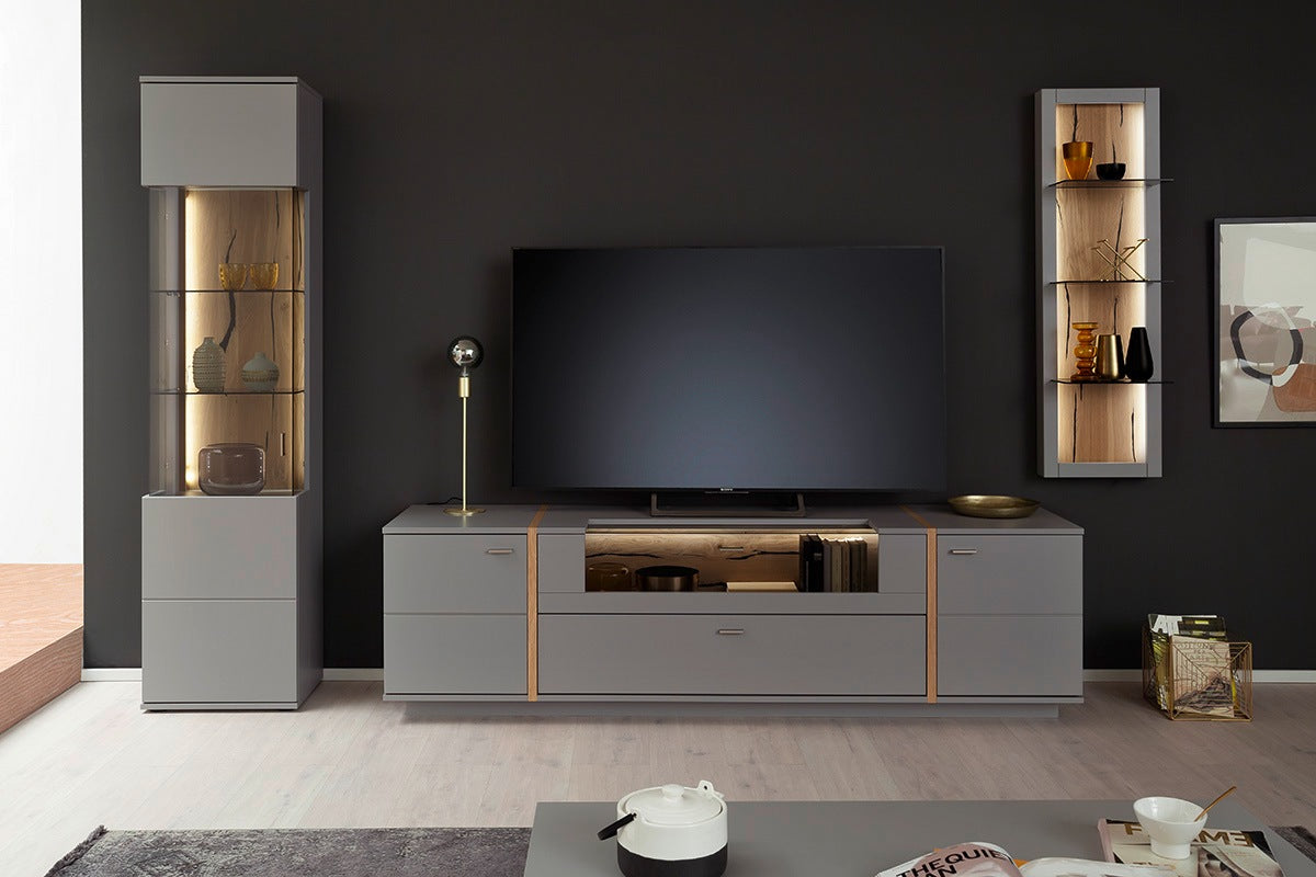 Sevilla Wohnwandkombi mit LED 316 x 207 x 50 cm Prime Möbel