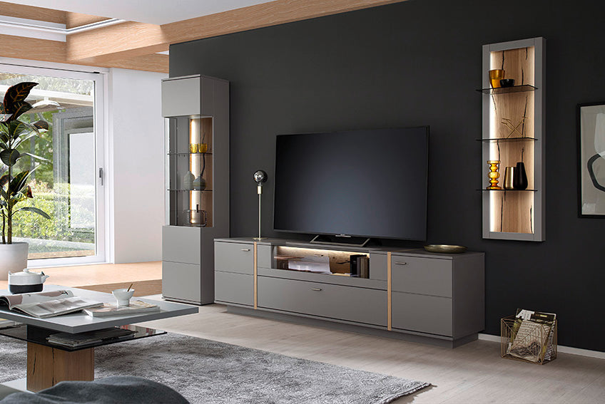 Sevilla Wohnwandkombi mit LED 316 x 207 x 50 cm Prime Möbel
