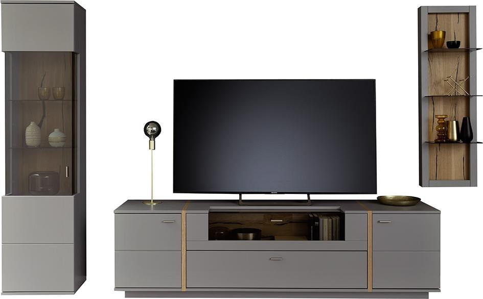 Sevilla Wohnwandkombi mit LED 316 x 207 x 50 cm Prime Möbel