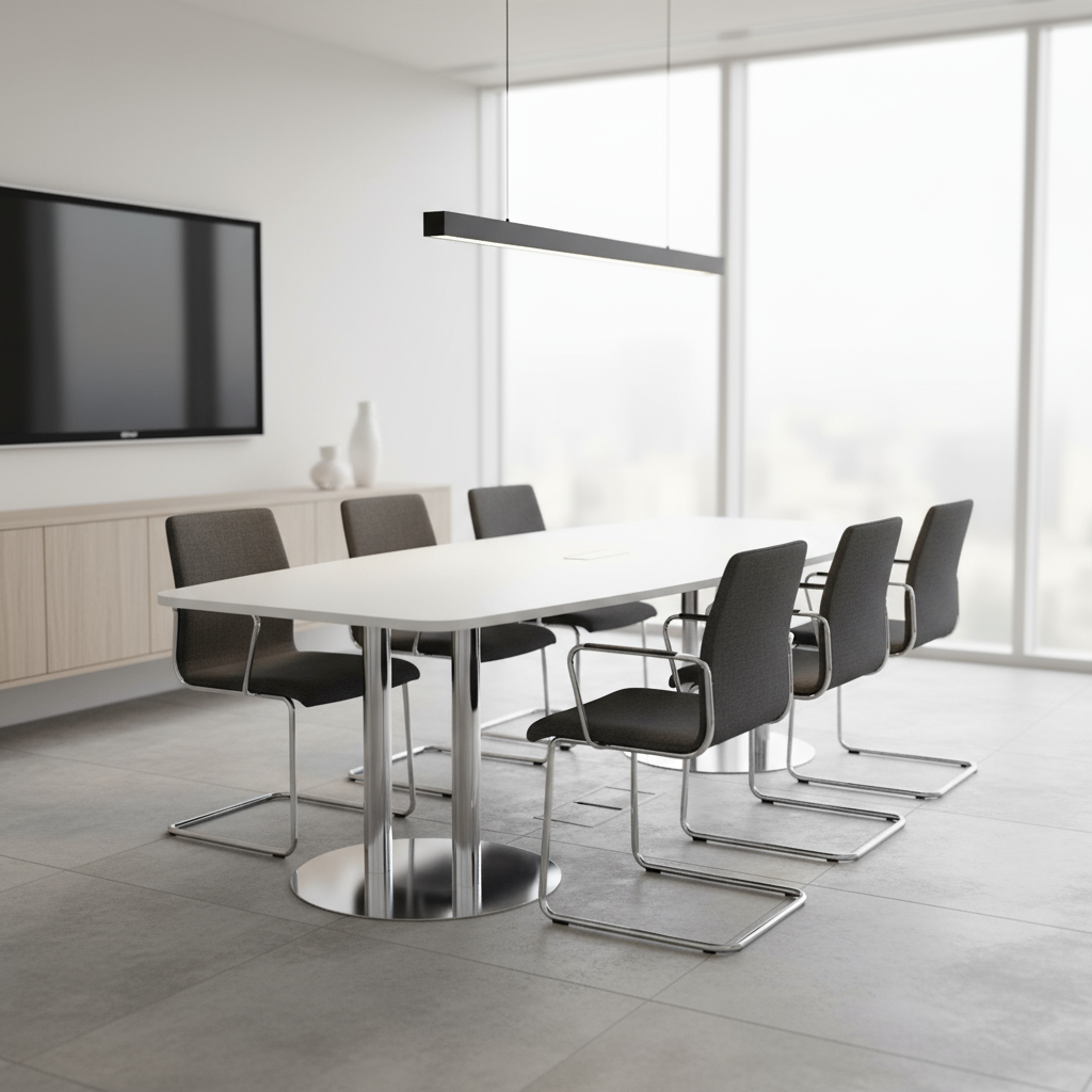 Konferenztisch Meeting, BxT 2.200 x 1.050 mm, grau - Prime Möbel