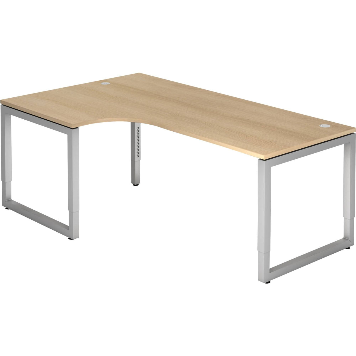 Eckschreibtisch Rechteckig Eiche Eiche Wange 2.000 (B) x 1.200 (T) x 850 (H) mm Spanplatte, Stahl Red Line