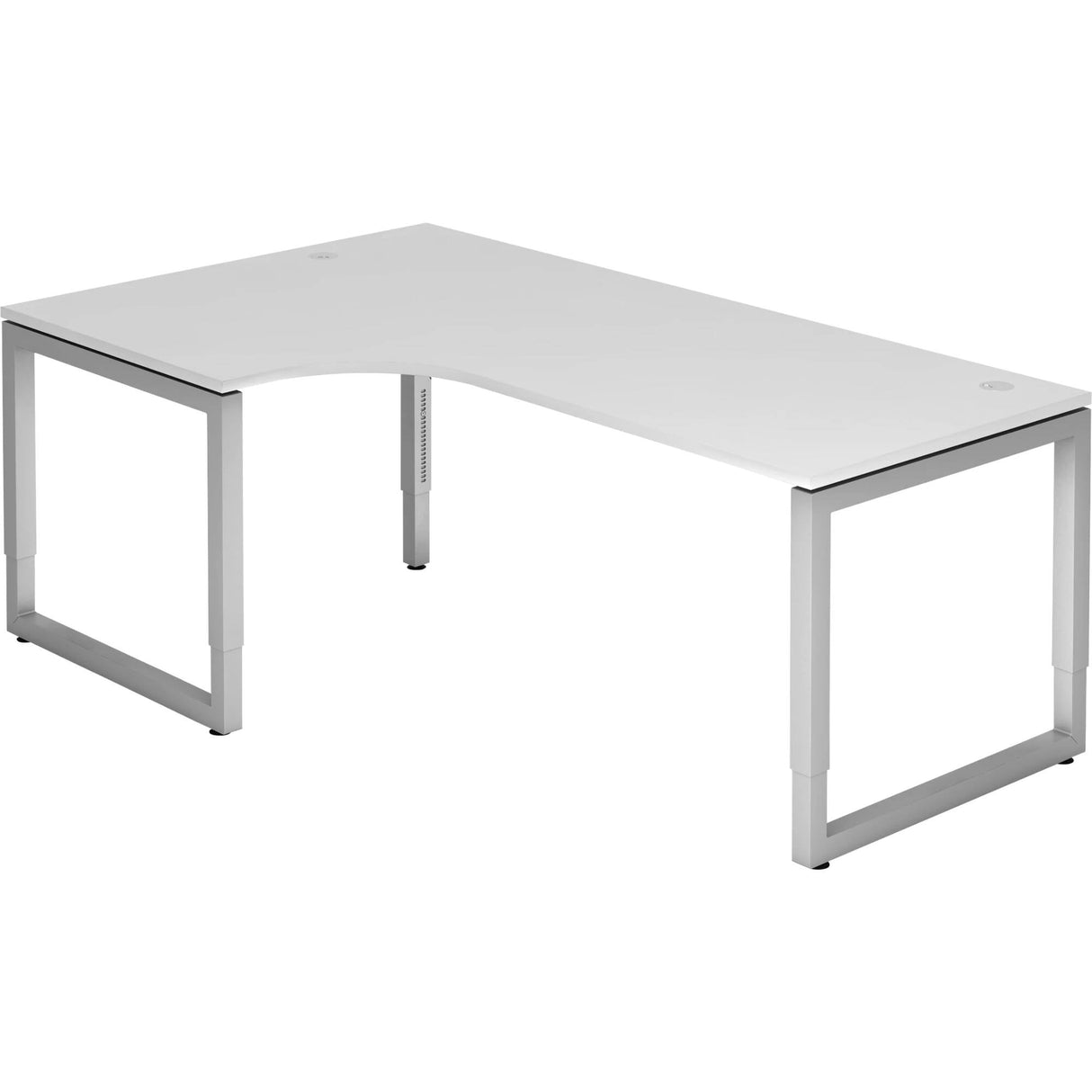 Eckschreibtisch Rechteckig Weiß Wange 2.000 (B) x 1.200 (T) x 850 (H) mm Spanplatte, Stahl Red Line