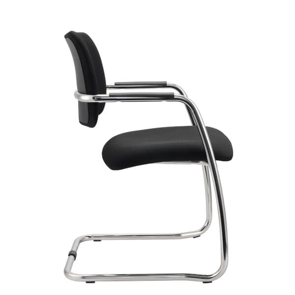 2-Set Besucher und Konferenzstuhl Stoff Feste Armlehne Schwarz Max. 120 kg Red Line