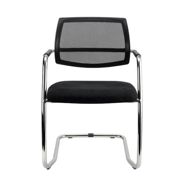 Besucherstuhl Freischwinger 2 Stk mit integrierten Armlehnen und Netzrücken Red Line