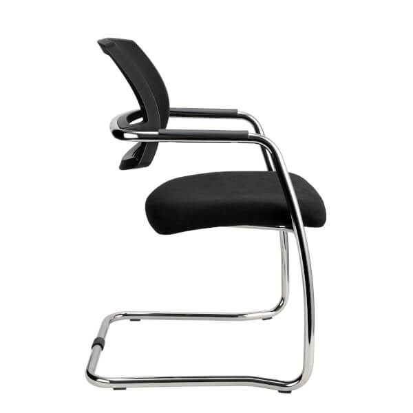 Besucherstuhl Freischwinger 2 Stk mit integrierten Armlehnen und Netzrücken Red Line