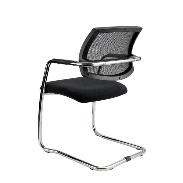 Besucherstuhl Freischwinger 2 Stk mit integrierten Armlehnen und Netzrücken Red Line