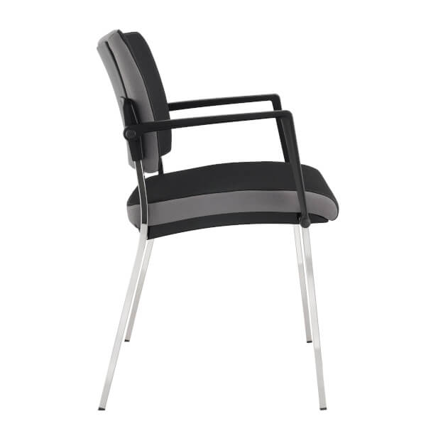 Konferenz- Besucherstuhl 4-Fuß 2 Stk. mit Armlehnen und Kunststoffabdeckung am Rücken Red Line