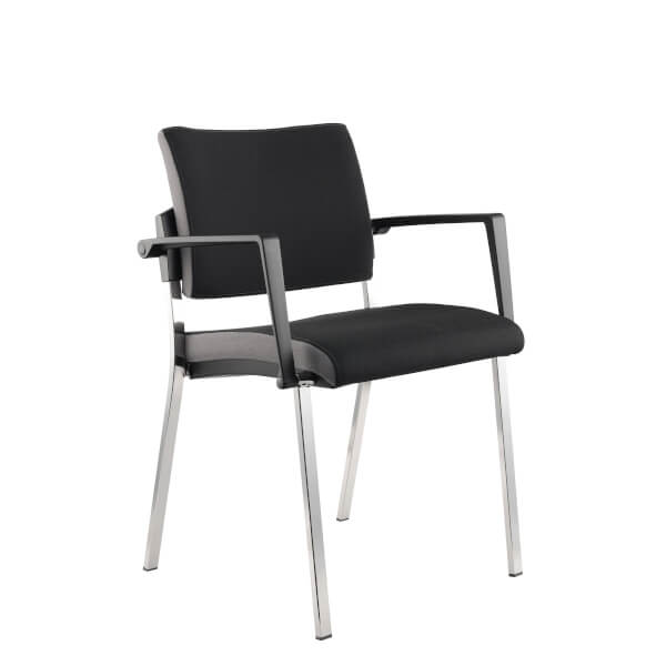 Konferenz- Besucherstuhl 4-Fuß 2 Stk. mit Armlehnen und Kunststoffabdeckung am Rücken Red Line