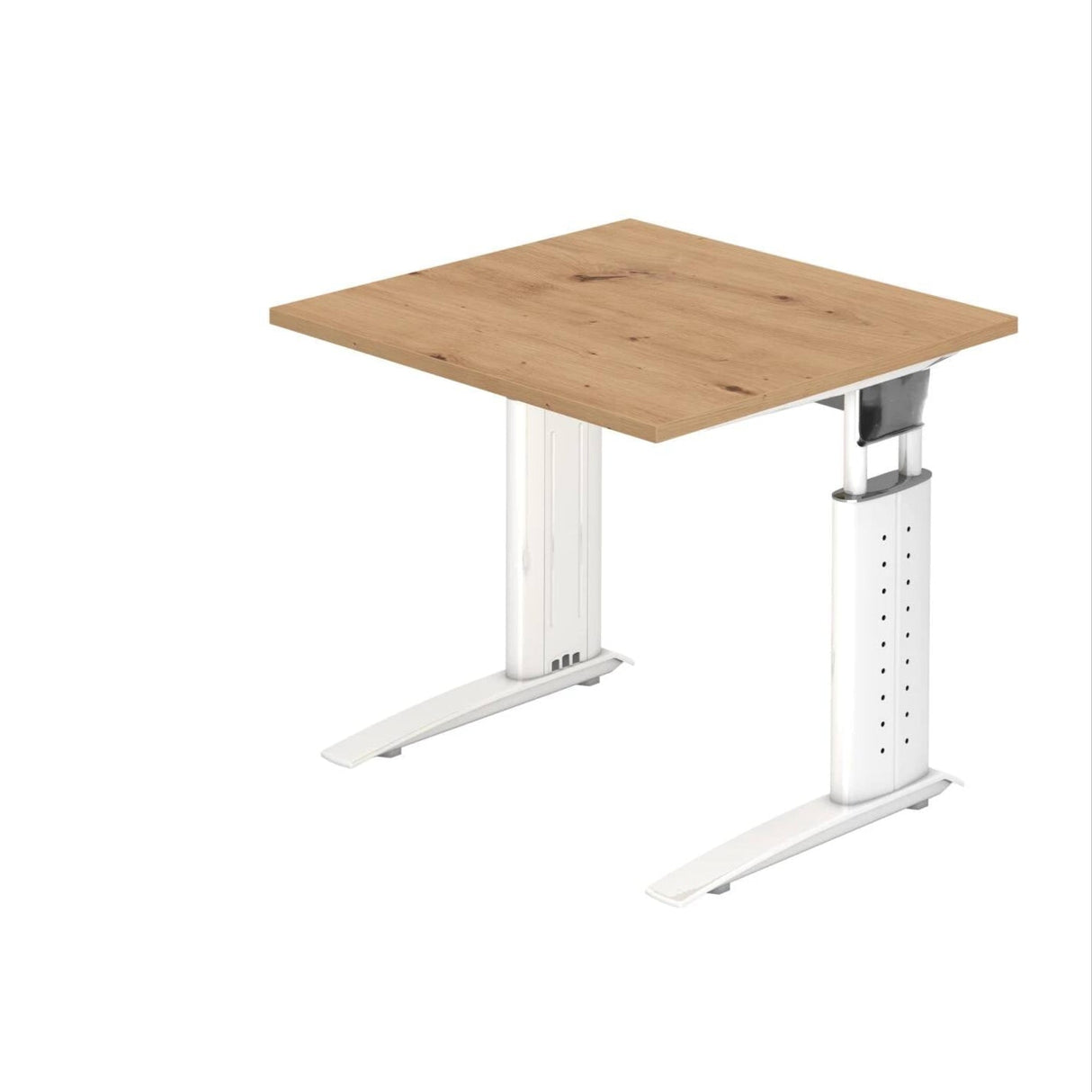 Höhenverstellbar Schreibtisch Quadratisch Eiche Eiche C-Fuß 800 (B) x 800 (T) x 860 (H) mm Spanplatte, Stahl Red Line