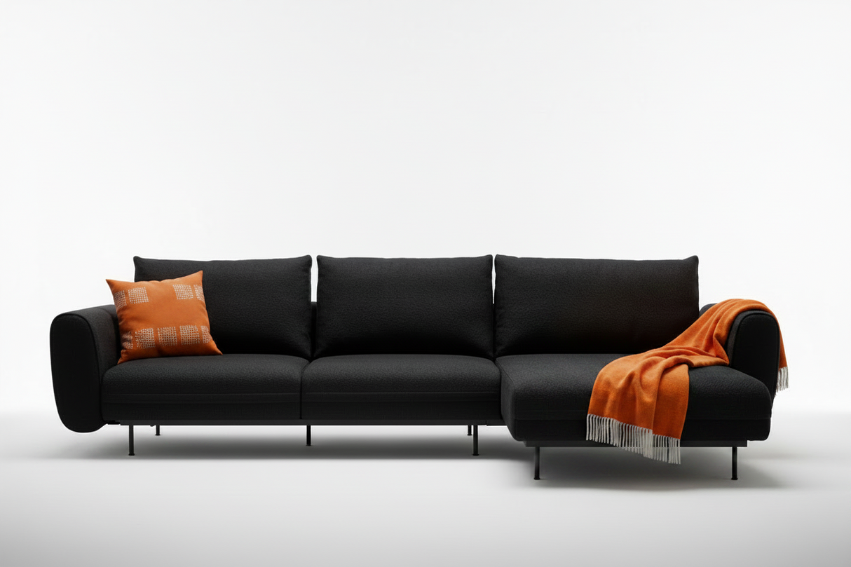Loris Ecksofa L 290x165cm schwarz