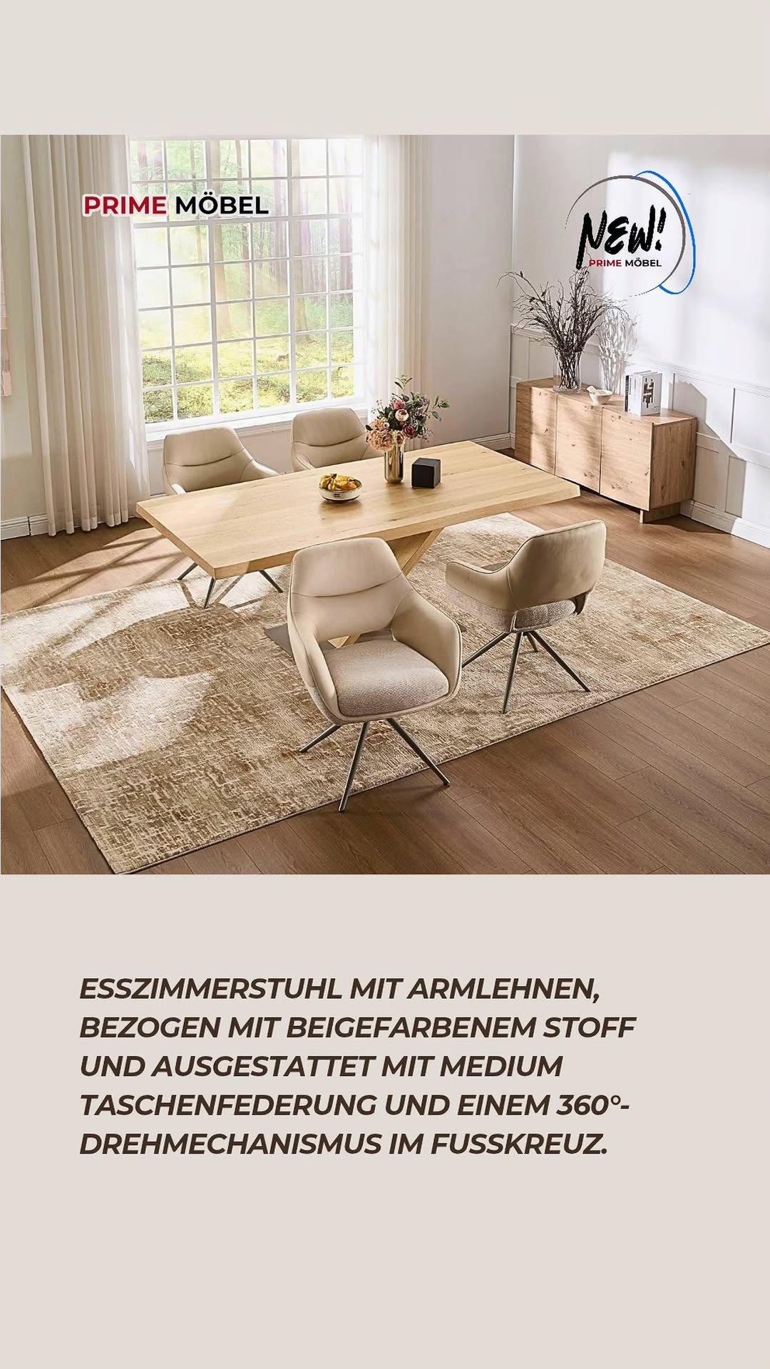 Hermann Armelehnstuhl 360 Grad Drehbar beige