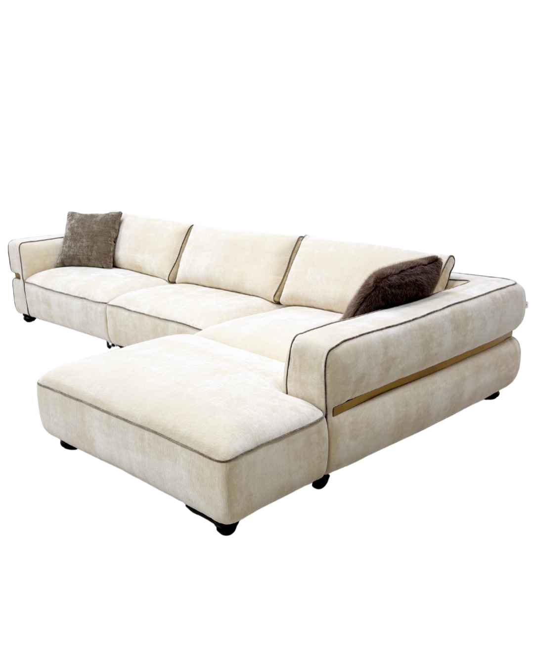 Ecksofa R-Shape Sofa Milano - Stoff Beige 360 × 180 cm - Prime Möbel