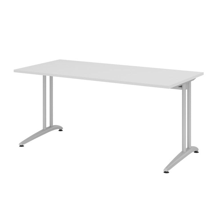 Büro-Schreibtisch Akzent, C-Fuss Gestell,Hx BxT 740 x 1.800 x 800 mm, grau - Prime Möbel