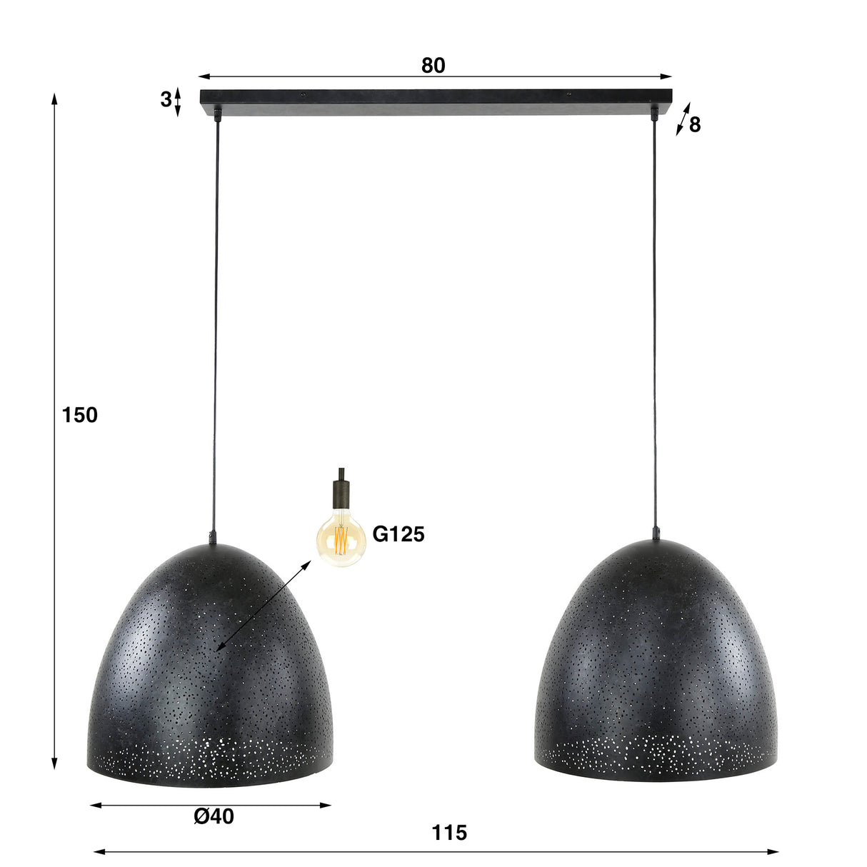 Hängelampe Kosmos schwarz