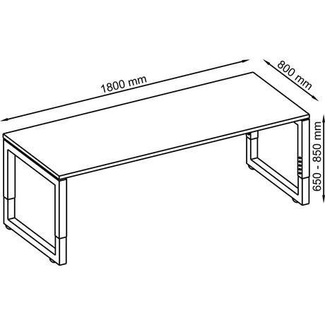 Schreibtisch R-Serie Weiss 1.800 x 650-850 mm VRS19/W Red Line