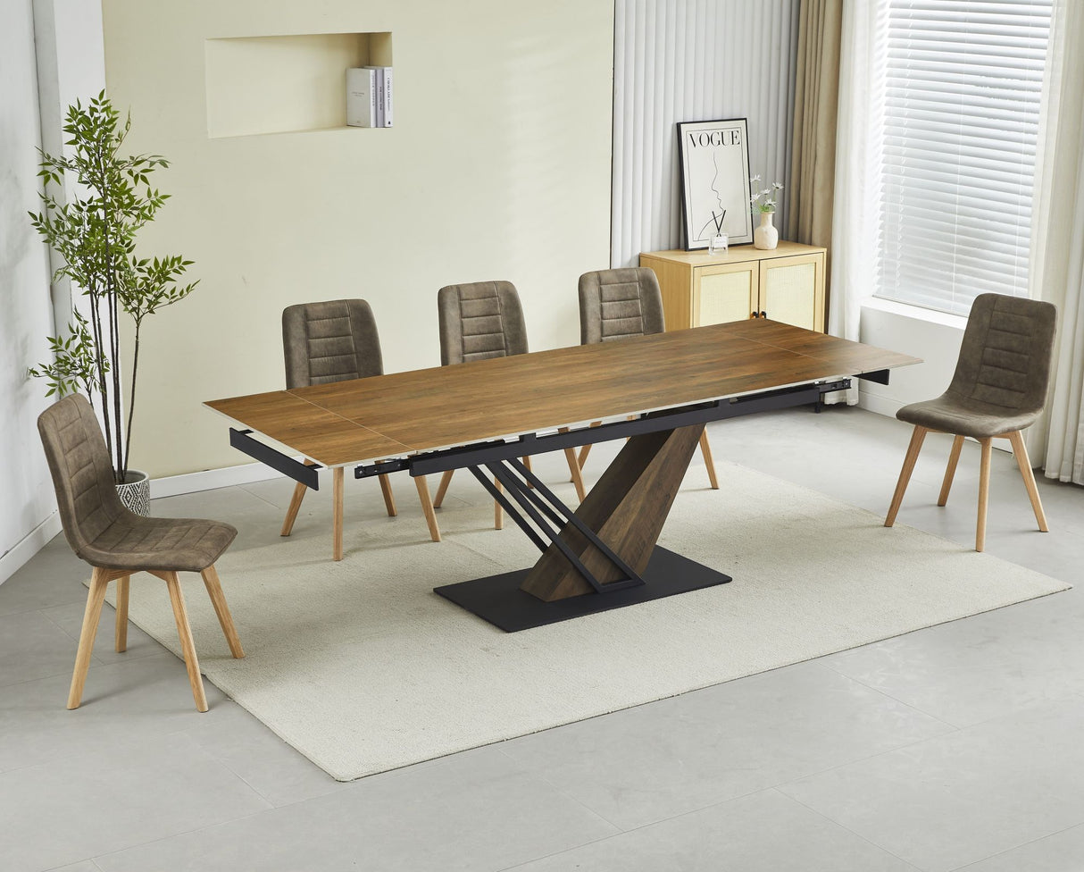 4x Set PRIME DOM Stuhl - Essen, Taupe Samt, 43x53x88 cm