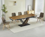 4x Set PRIME DOM Stuhl - Essen, Taupe Samt, 43x53x88 cm