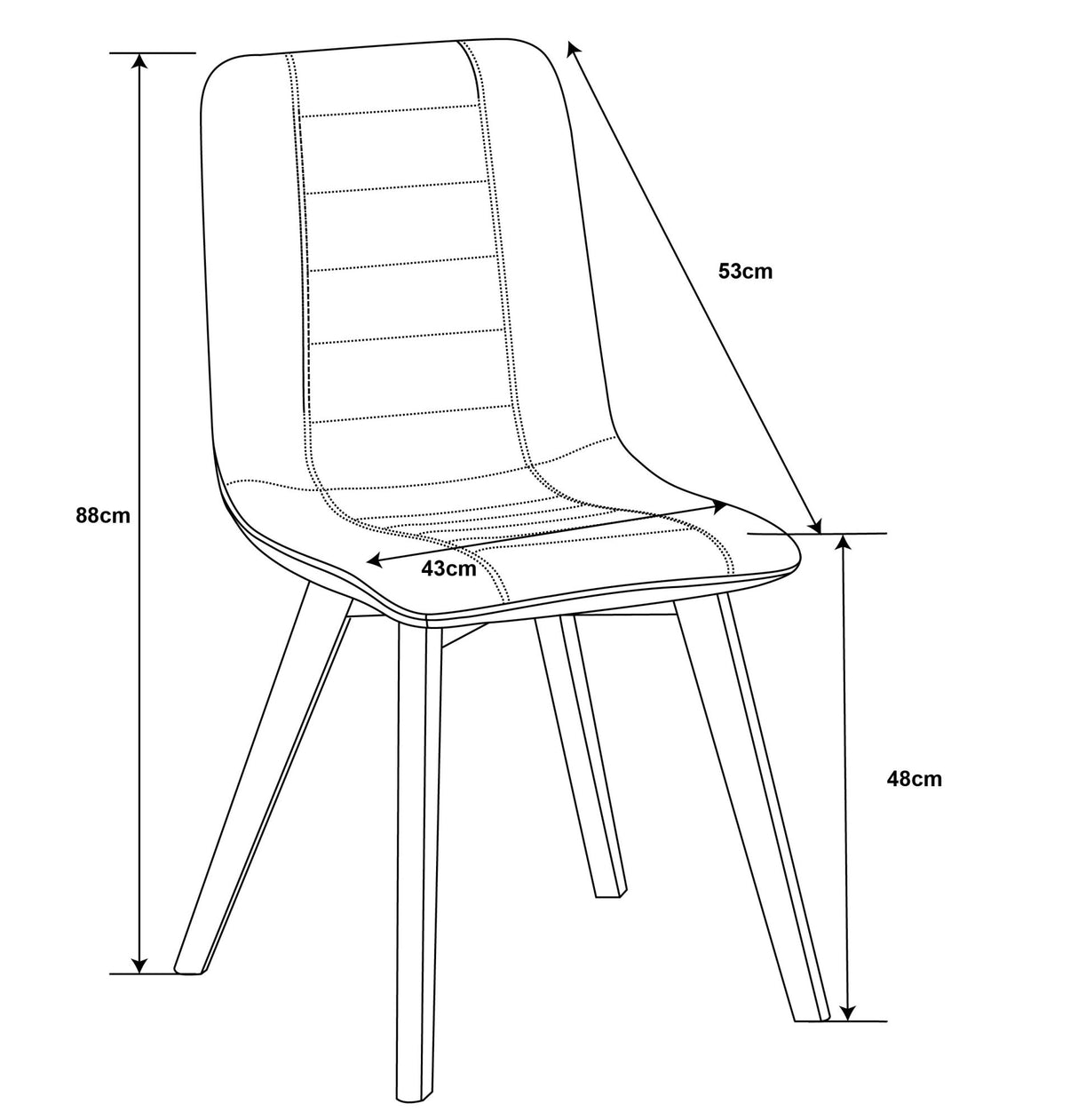 4x Set PRIME DOM Stuhl - Essen, Taupe Samt, 43x53x88 cm