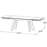Ausziehtisch JELIA Keramikglas schwarz