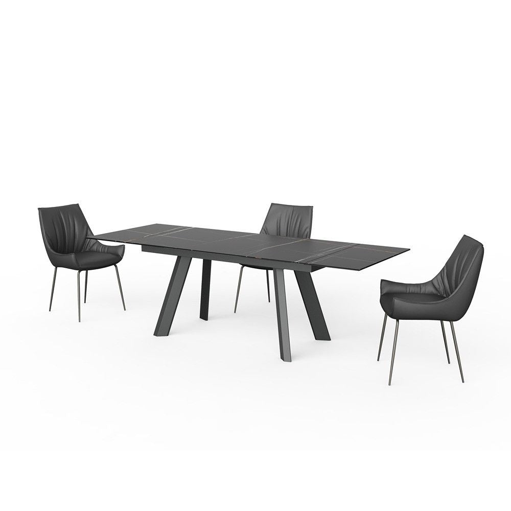 Ausziehtisch JELIA Keramikglas schwarz