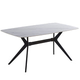 Esstisch Zürich Marmoroptik weiss