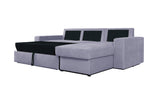 Alfred Ecksofa grau mit Ausziehbett Inkl. Aufbewahrung