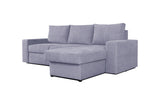 Alfred Ecksofa grau mit Ausziehbett Inkl. Aufbewahrung