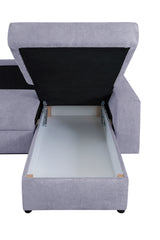 Alfred Ecksofa grau mit Ausziehbett Inkl. Aufbewahrung