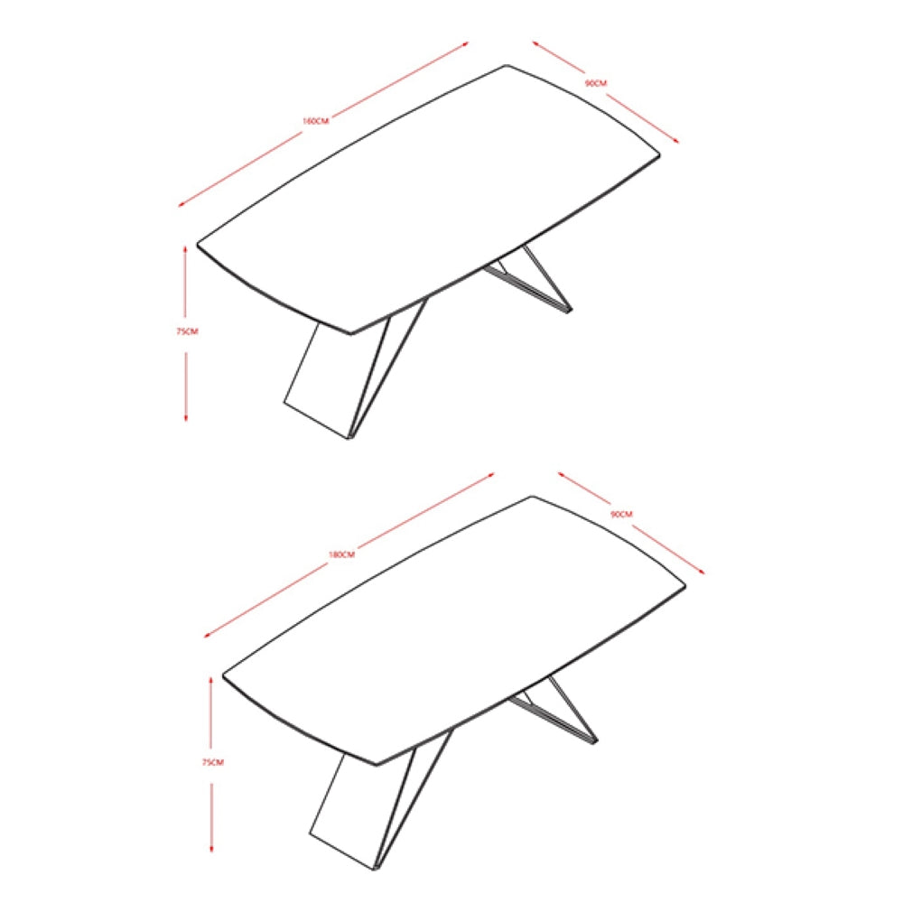 Esstisch Lehmann Keramikplatte weiss 160cm
