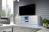 ARVENA+ TV-Möbel Hochglanz weiss+LED Beleuchtung 160x57x42cm