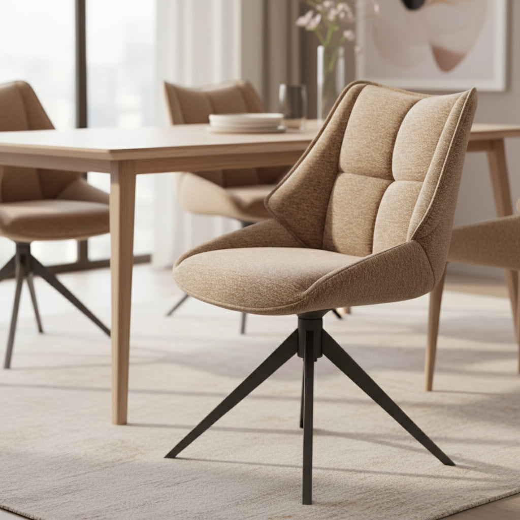 AMANDO Stuhl gepolstert Drehfunktion braun