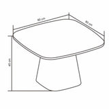 MARLIO Couchtisch weiss Keramik 80x80 cm